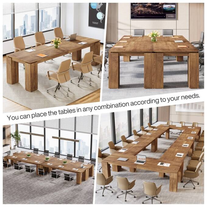 86-Inch Industrial Conference Table, Extra Long Office Meeting Table