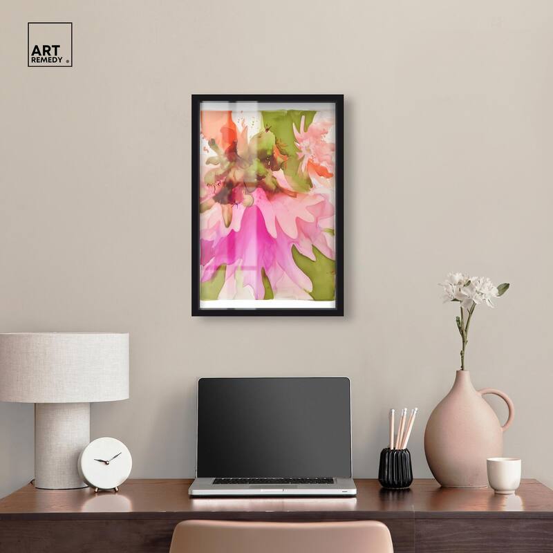 Vibrant Fluidity Floral I Shadowbox by Art Remedy