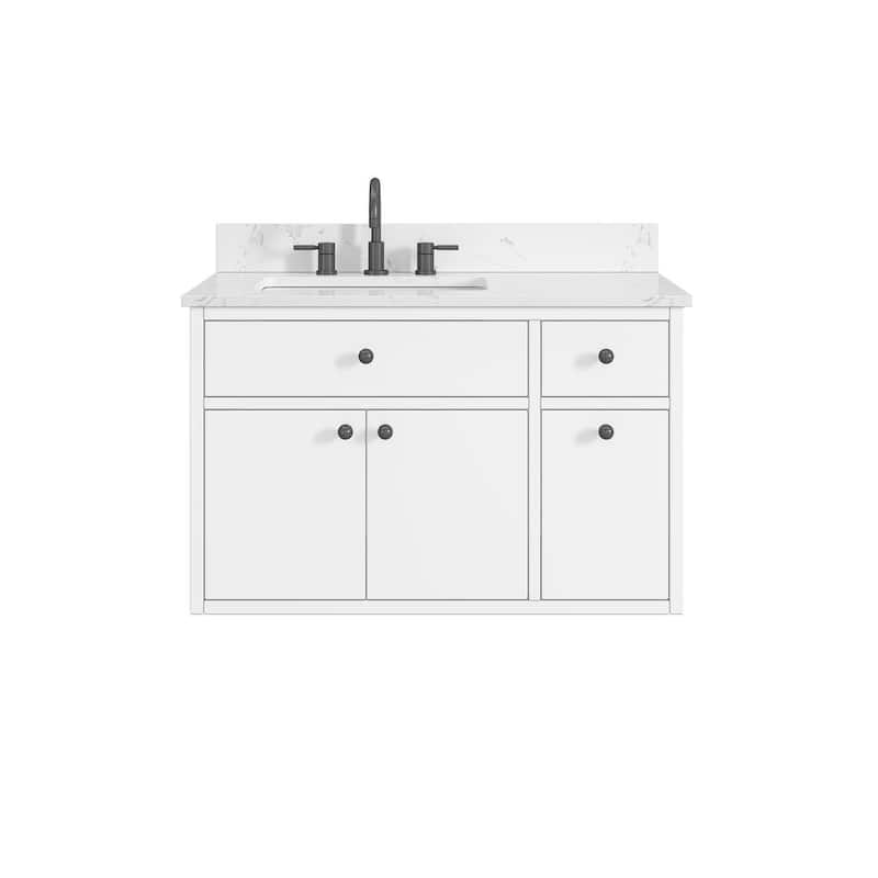Avanity Paisley 36 in. Single Sink Vanity with Cala White Engineered Top