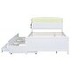 preview thumbnail 9 of 15, Full Size Platform Bed with Storage LED Headboard, Twin Size Trundle and 3 Drawers, White