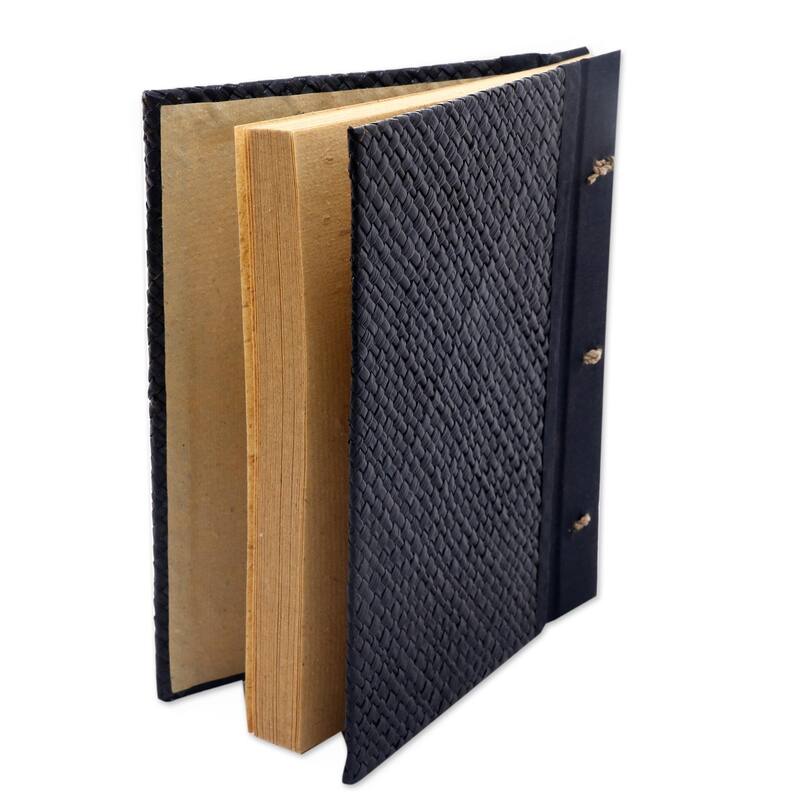 NOVICA Handmade Silver Guardian Natural Fibers Journal