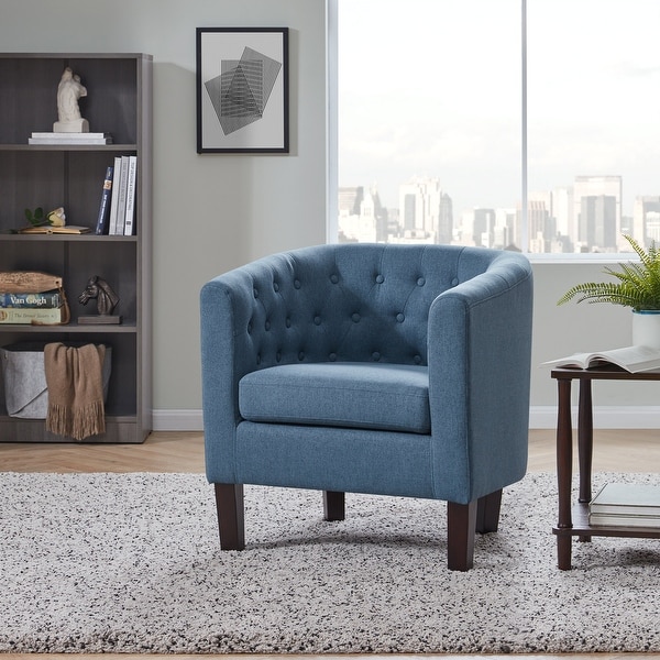 BELLEZE Upholstered Tufted Linen Club Chair Arm Chair, 11 Colors - standard. Opens flyout.