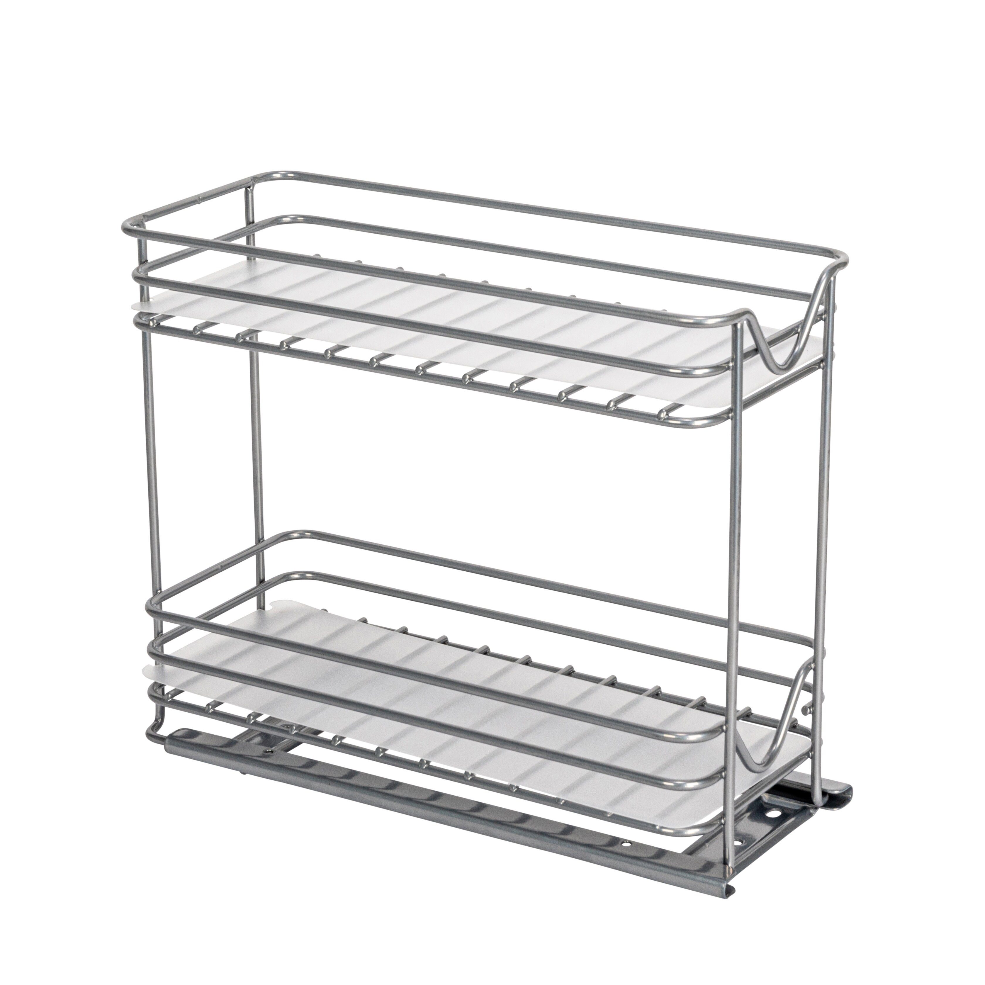 Brushed nickel spice rack store