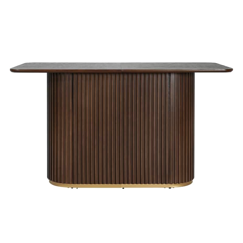 Christopher Knight Home - Arden Modern Counter Table with Tambour Pedestal Base - Walnut