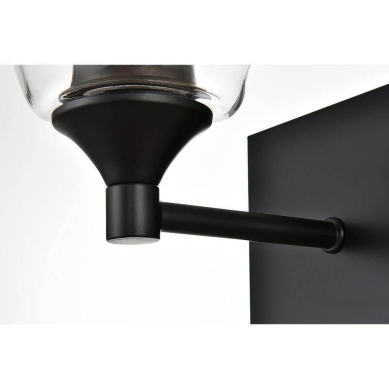 Gina 1 Light Black and Clear Bath Sconce