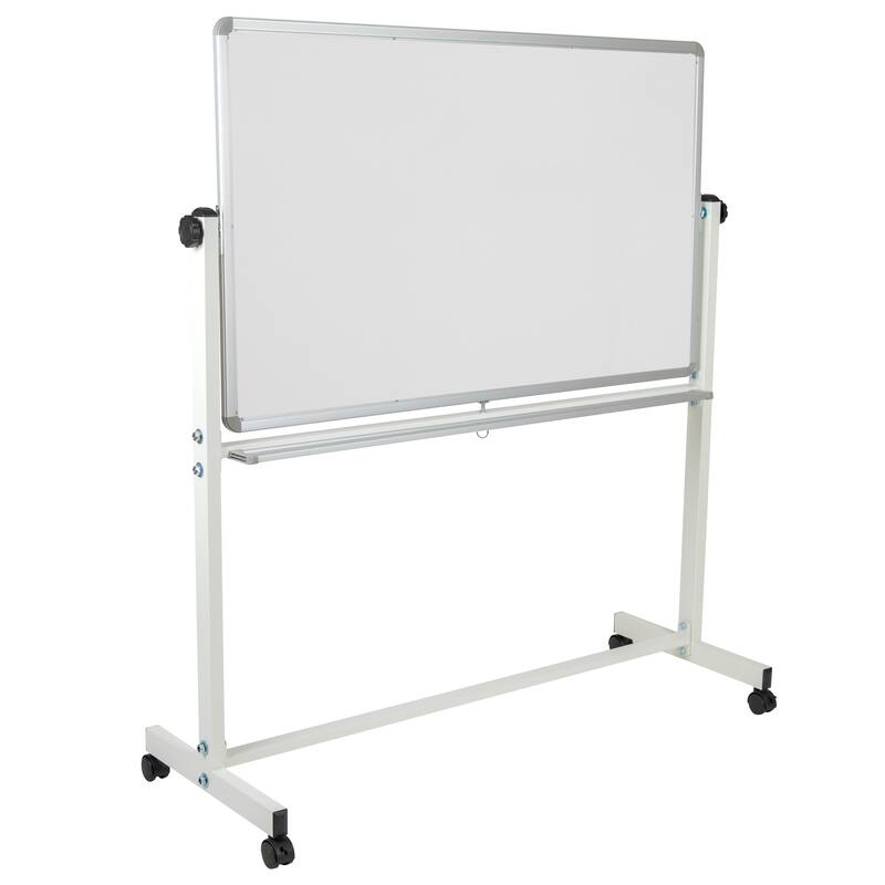 Reversible Mobile Cork Bulletin & White Board with Pen Tray