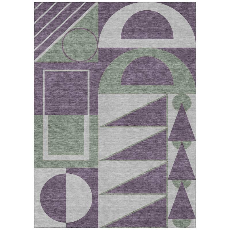 Machine Washable Indoor/ Outdoor Modern Crowley Chantille Rug