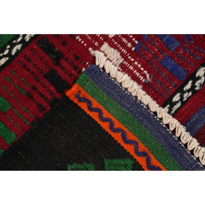 Hand Woven Oriental 100% Wool Carpet Southwestern Tribal Multi-Colored Kilim Area Rug - 9' 9'' X 5' 6''