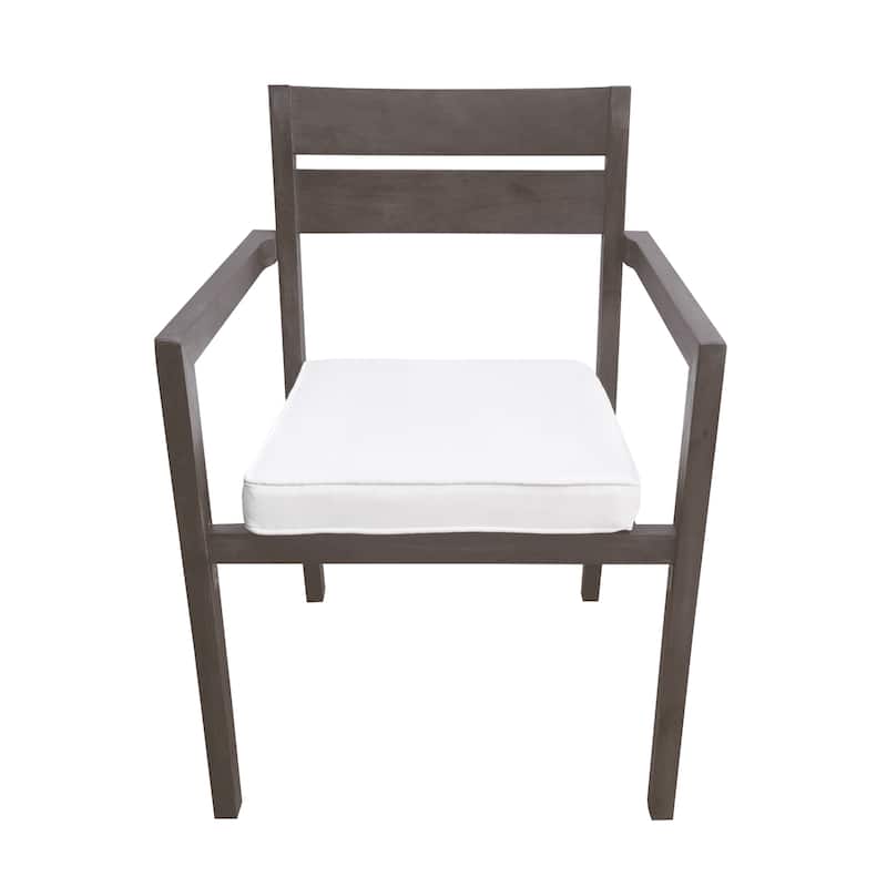 7 Pieces Acacia Wood Outdoor Dining Set with Cushions,Modern 6 Chairs and 1 Large Table, Dining Furniture Set