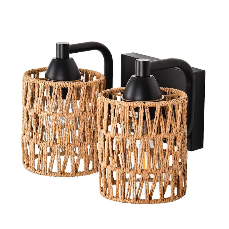 Rattan Vanity Light