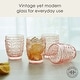preview thumbnail 2 of 4, Fitz and Floyd Set of 4 Trestle Double Old Fashioned Glasses, 10 Oz, Blush