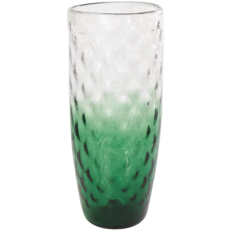 Green Glass Handmade Ombre Vase