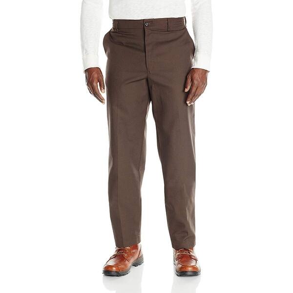 Shop Red Kap Brown Mens Size 36x30 Stain Resistant Flat Front Work Pants Overstock 28005498