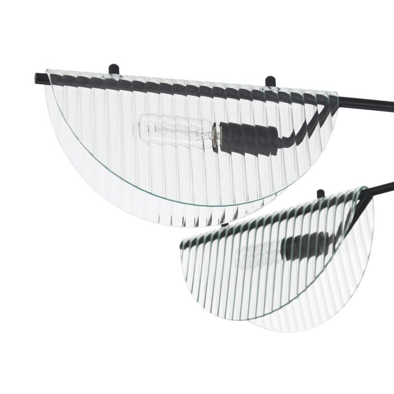 Acroma - 6 Light Black Steel & Glass Dimmable Linear Chandelier