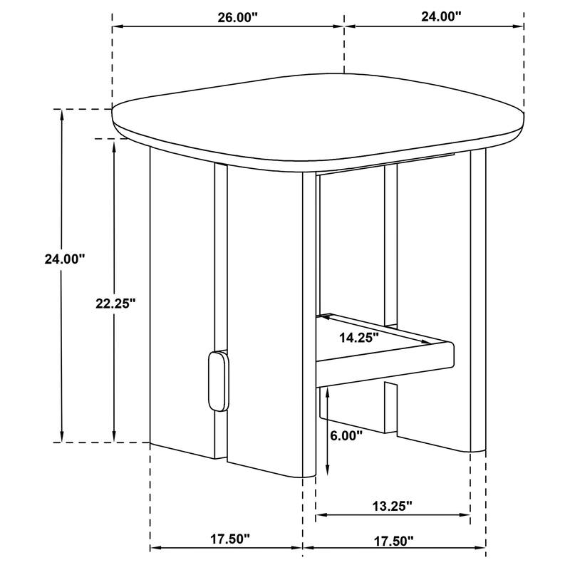 Kailani Coastal Coffee and End Table Set Beige Oak