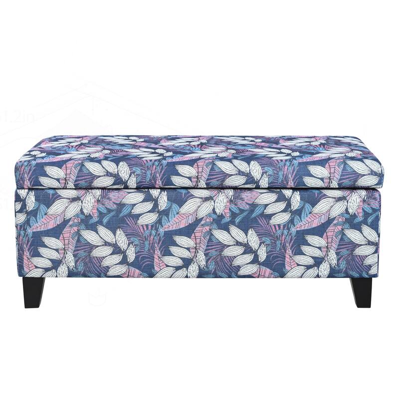 Versatile Floral Patterned Ottoman for Home with Hidden Compartment