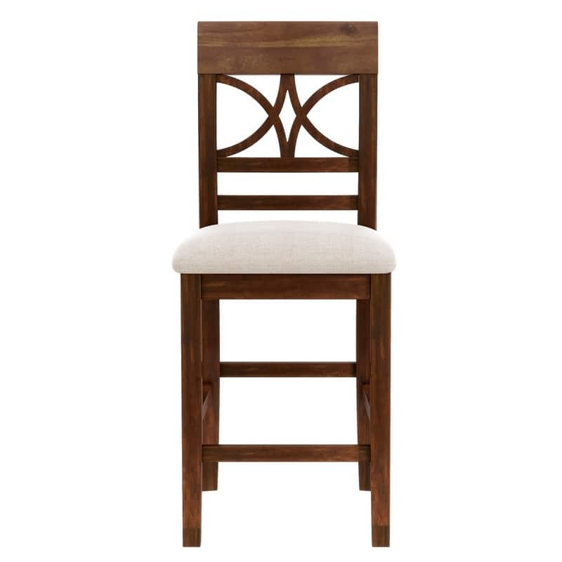 Rustic 6-Piece Counter-Height Dining Set – Wood Table with Storage Shelf, Bench & 4 Matching Chairs‌