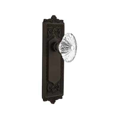 Nostalgic Warehouse Vintage Oval Fluted Crystal Flower Passage Door