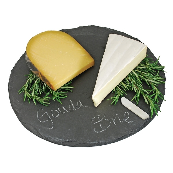 Circle Slate Cheese Board by Twine - Black - 0.5" x 12.5". Opens flyout.