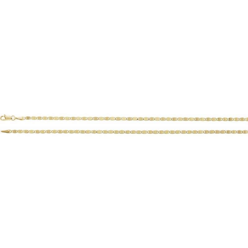Curata 14k Yellow Gold 2.7mm Mirror Link Chain (Lobster)