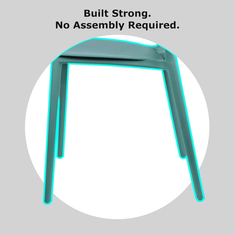 Modern Plastic Garden Patio Indoor or Outdoor Dining Stackable Chair UV Protected Armless With Dot Back Surf