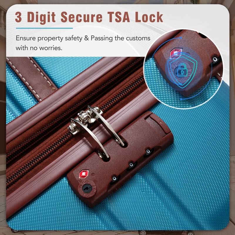 4 Pieces Hardshell Luggage Sets, 20"+24"+28" Luggages and Cosmetic Case Set Spinner Suitcase Set with TSA Lock