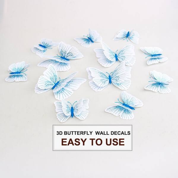 Shop 36pcs 3d Butterfly With Double Wings Diy Wall Sticker For