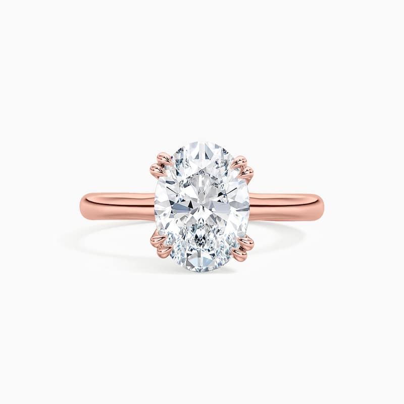 Auriya 14K Gold Lab Grown Diamond Oval Twisted Double Prong Solitaire Engagement Ring 1.00 - 5.00ct. tw. (F-G, VS) - 5.00 carats - 7 - Rose