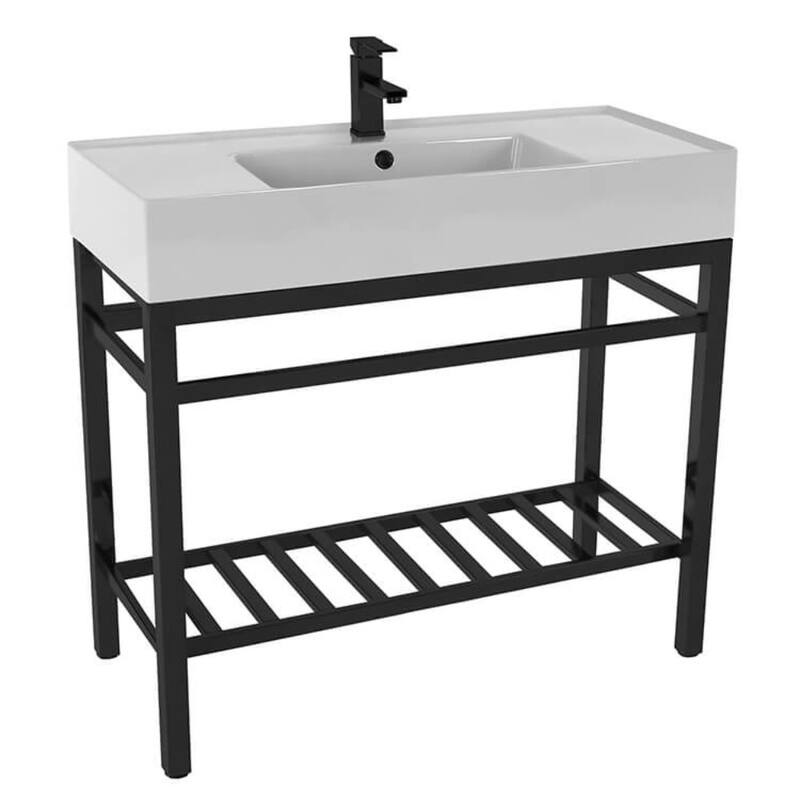 Nameeks Scarabeo 5124-CON2-One Hole Teorema 2 40" Rectangular Ceramic