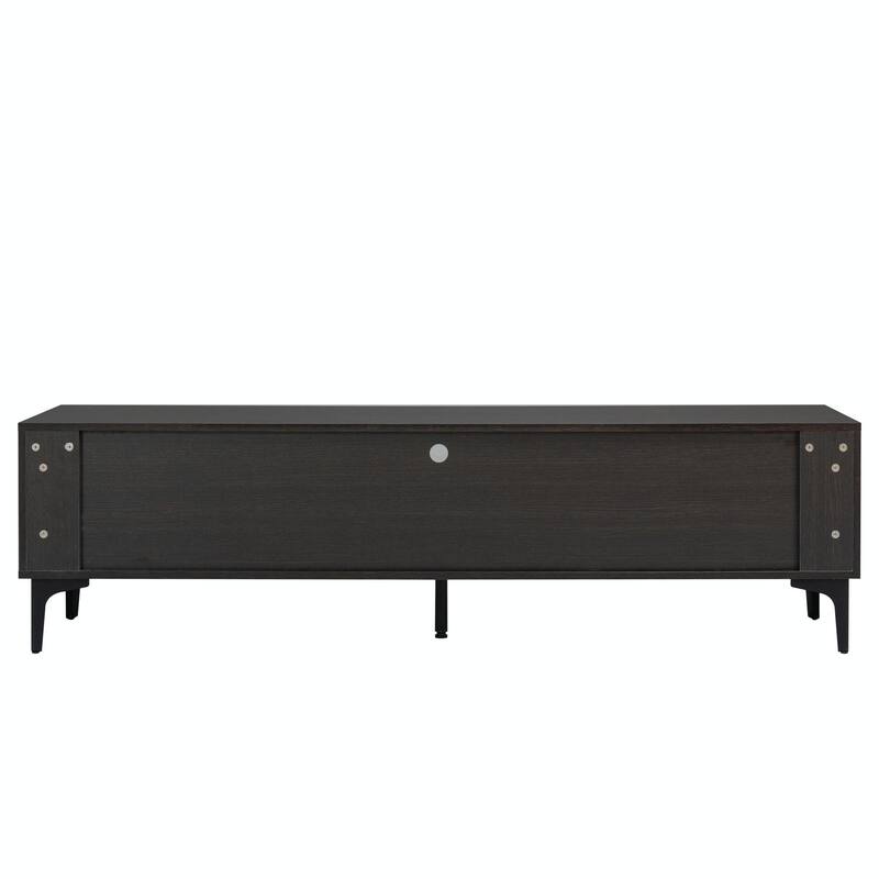 TV Console with LED Remote Control Lights, UV Bloom Drawer Panel, and Ferrous Legs