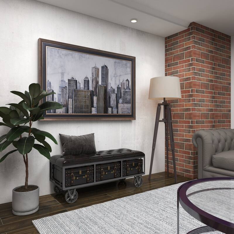 Black Wood Tripod Room Floor Lamp with Cream Linen Shade