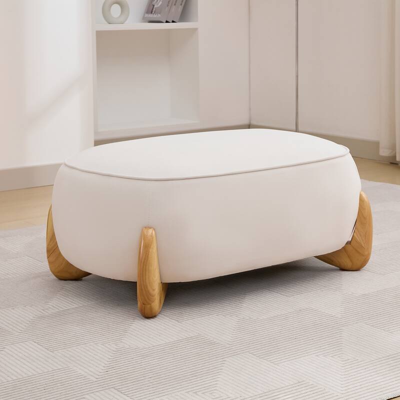 Oversized Velvet Accent Armchair with a Large Removable Ottoman