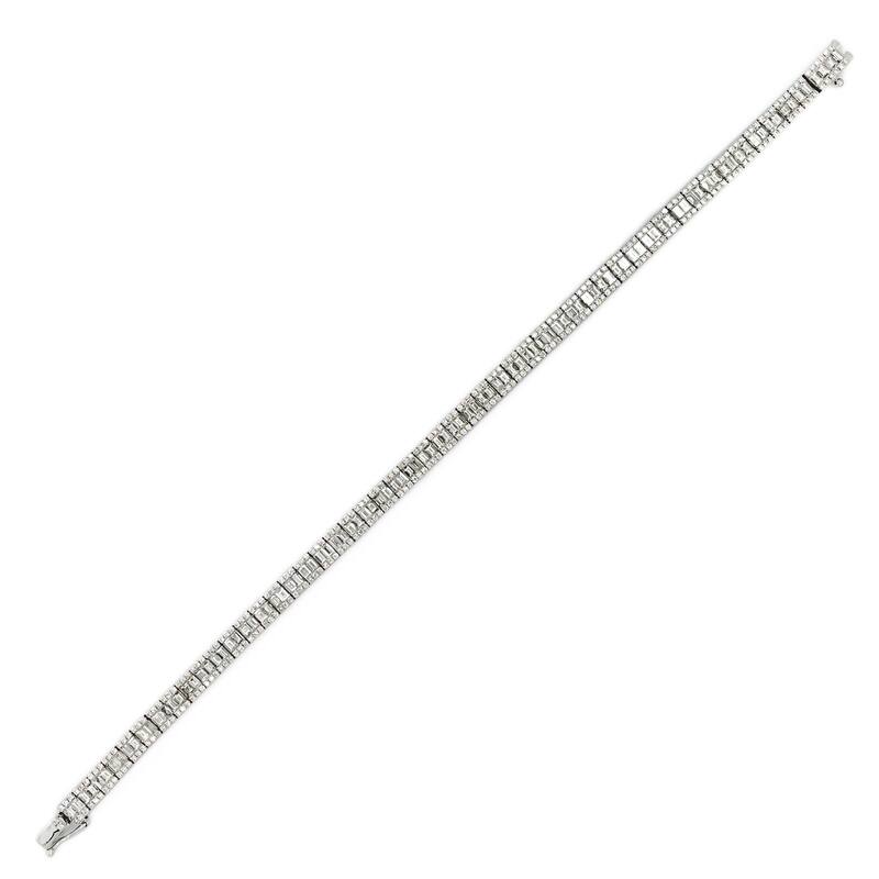 Joelle Collection Diamond Baguette & Round Cut Bracelet 14K Gold 4.40 Cttw ~ s Diamond Bracelet