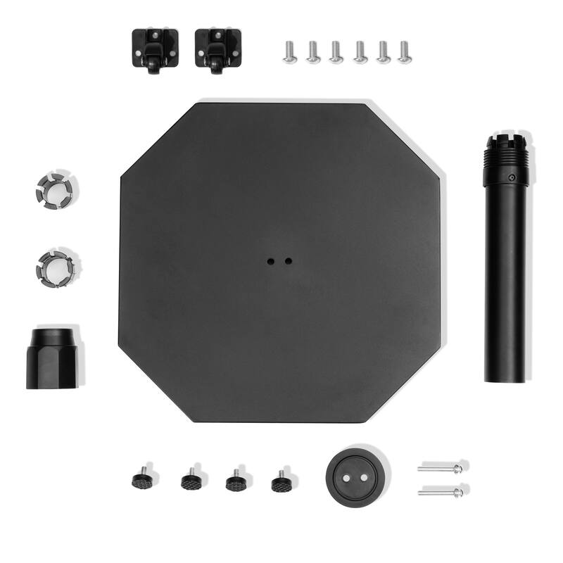 10 x 6.5 FT Double Top Patio Market Umbrella with Weighted Base with Wheels