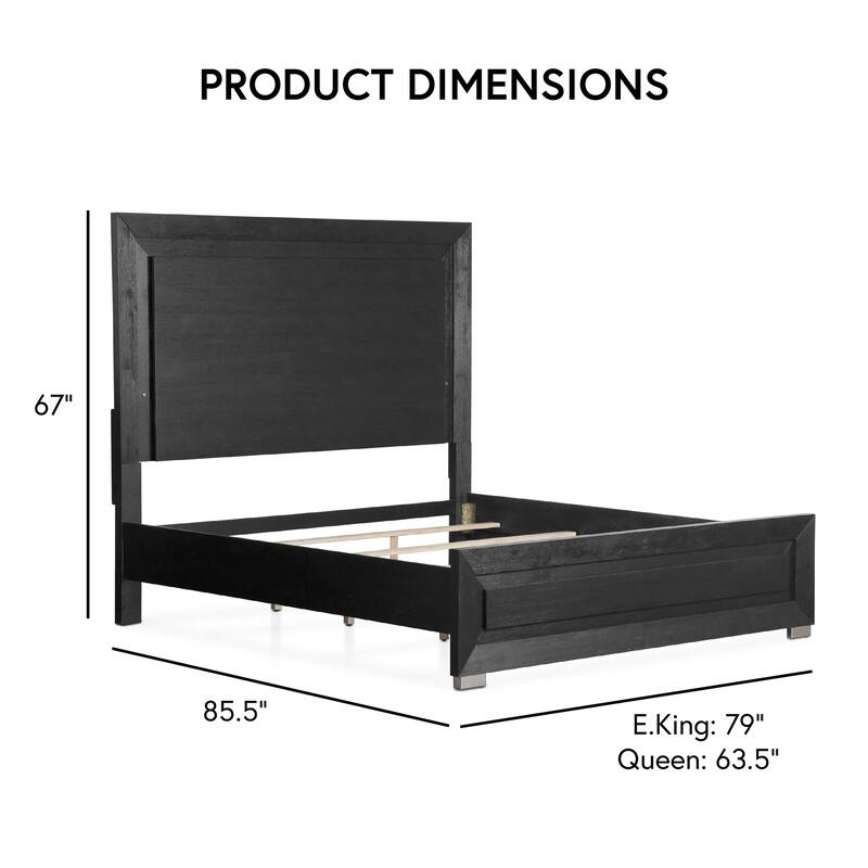 Furniture of America Alaric Modern Black Solid Wood 6-Piece Bedroom Set