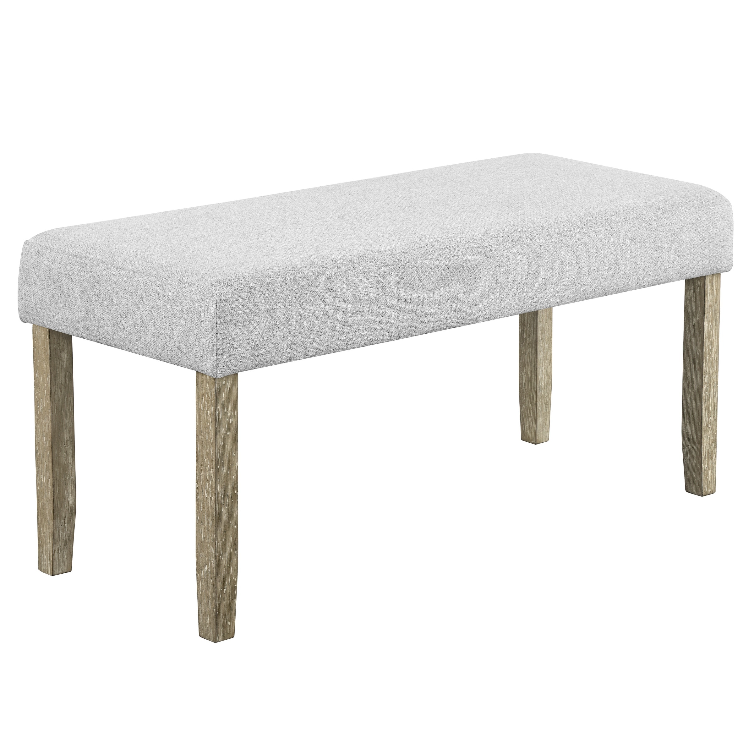Contemporary Upholstered Dining Bench Beige Gray Finish Dining Room