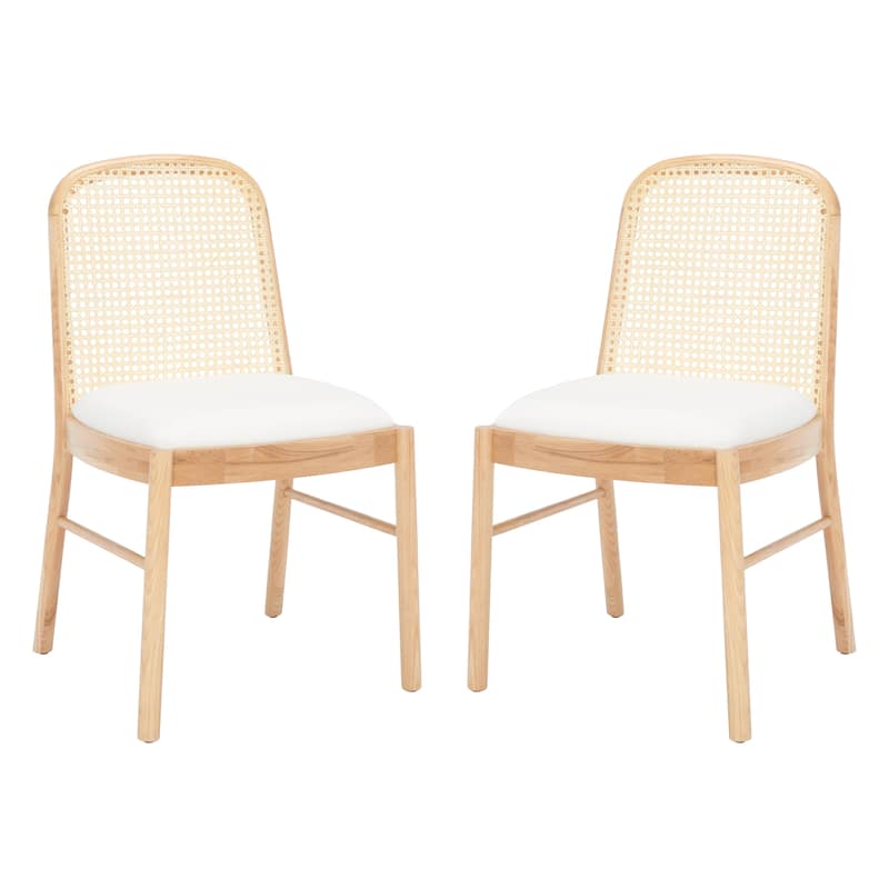 SAFAVIEH Couture Henryetta Rattan Back Dining Chair (Set of 2) - 18 In. W x 20 In. D x 33 In. H - 18"Wx20"Dx33"H