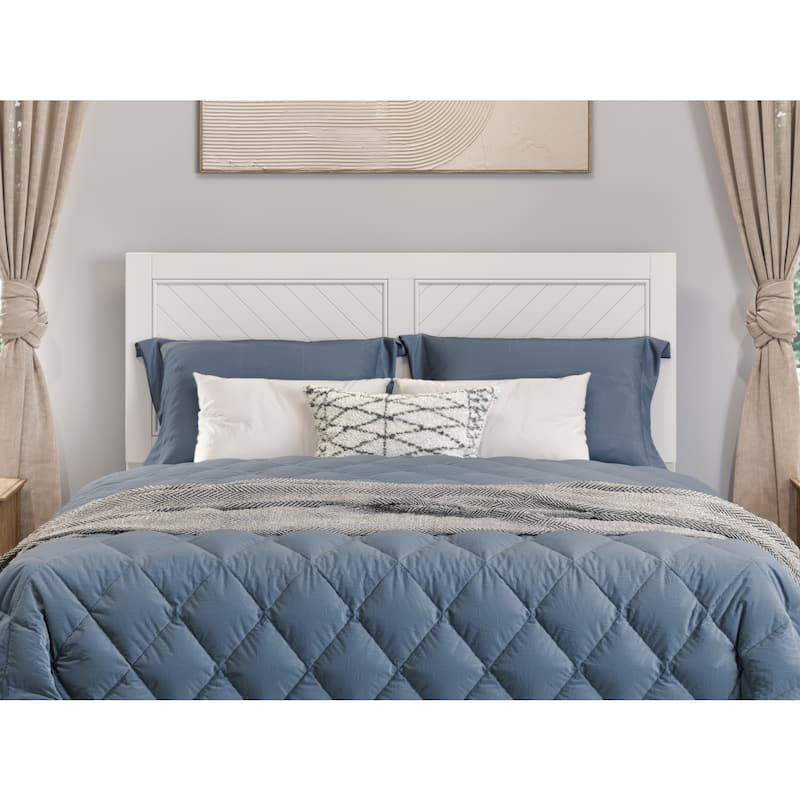 Rustic Solid Wood Farmhouse Full Headboard in White with Classic Farmhouse Design and Solid Build