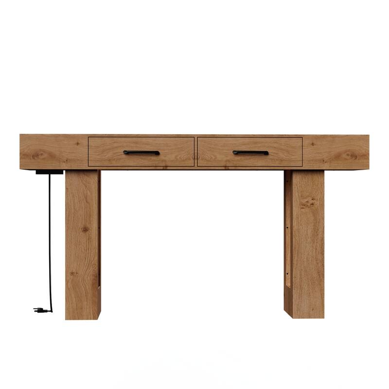 63-Inch Long Console Table, Wooden Rectangular Sofa Table Behind The Couch, Farmhouse Entryway Table for Entrance