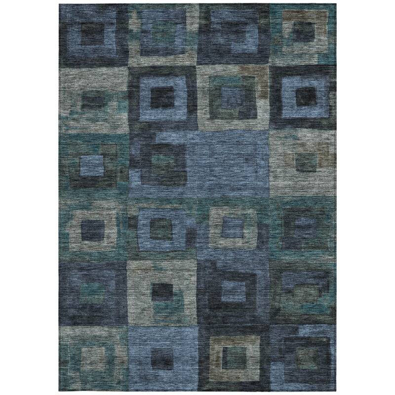 HomeRoots Geometric Transitional Rectangle Outdoor Rug