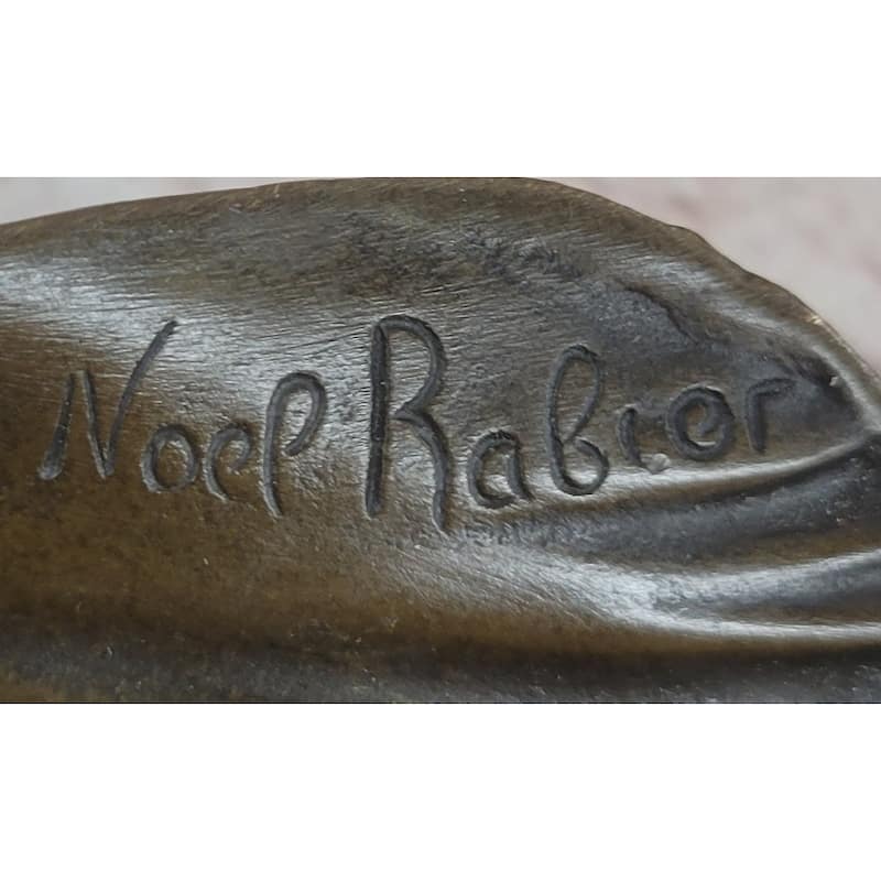 Sleeping Baby Boy In Clam Shell Hot Cast Bronze Soap Dish Ashtray Signed Art