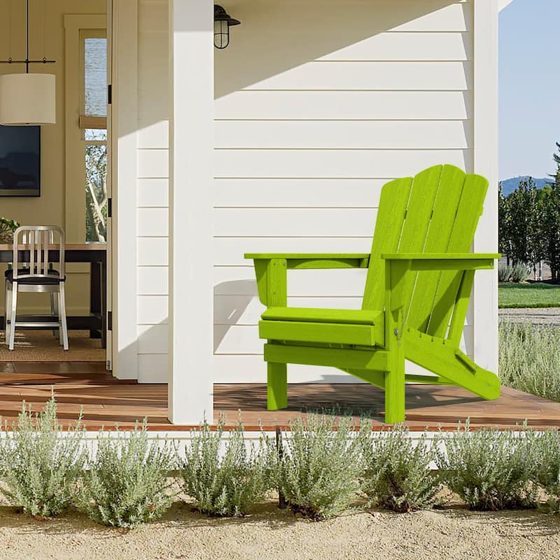 Outdoor HDPE Folding Classic Adirondack Chair All-Weather