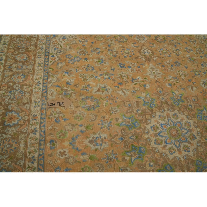 Hand Knotted Oriental 100% Wool Carpet Traditional Floral Oranges & Rust Mashad Area Rug - 12' 9'' X 9' 9''