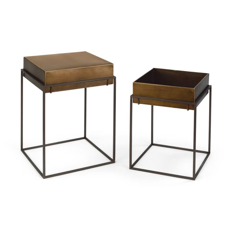 Metal Convertible Side Tables - Set of 2