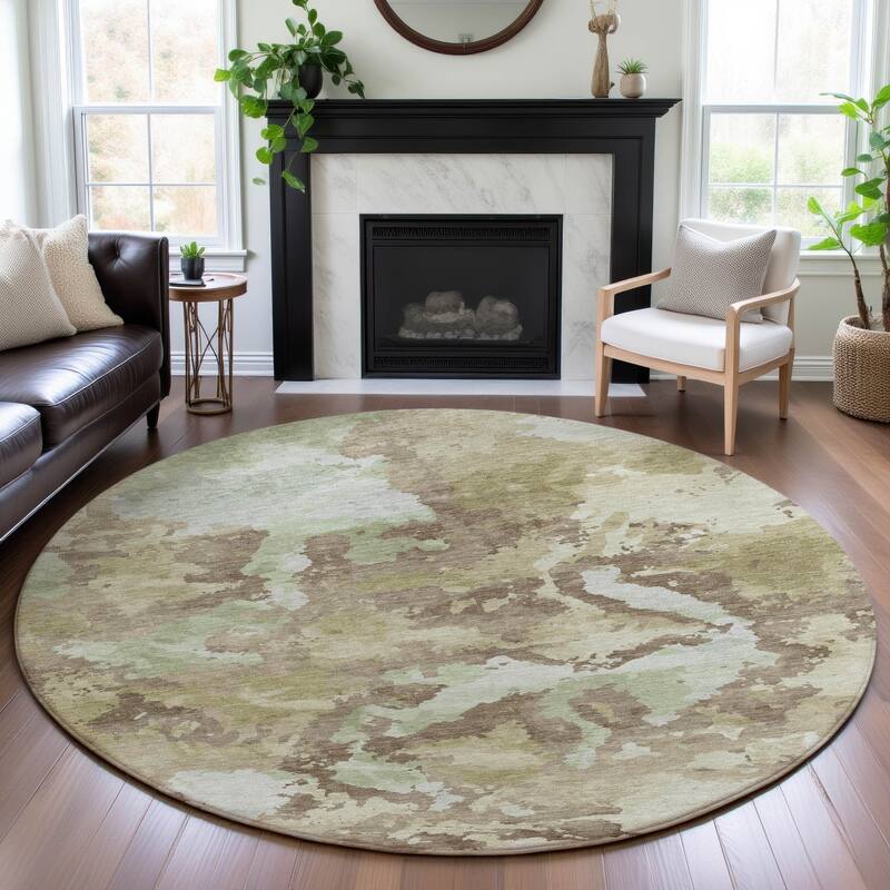 Premium Washable Super Soft Abstract Chic Mayfield Rug - Taupe - 8' x 8'