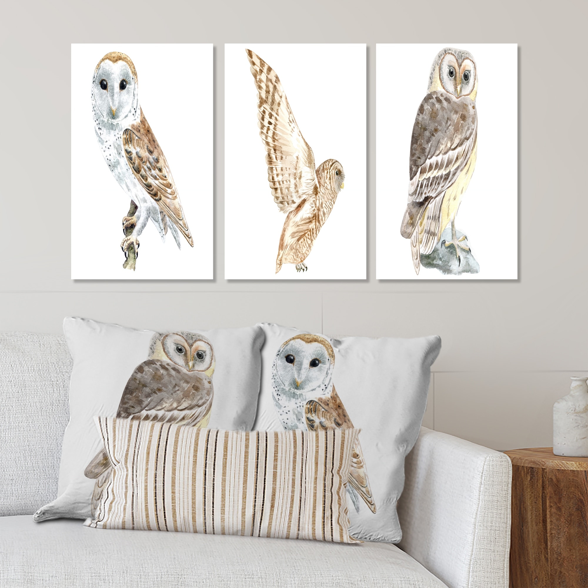 Designart Traditional Barn Owl II Art Set for Classic Home Decor-image