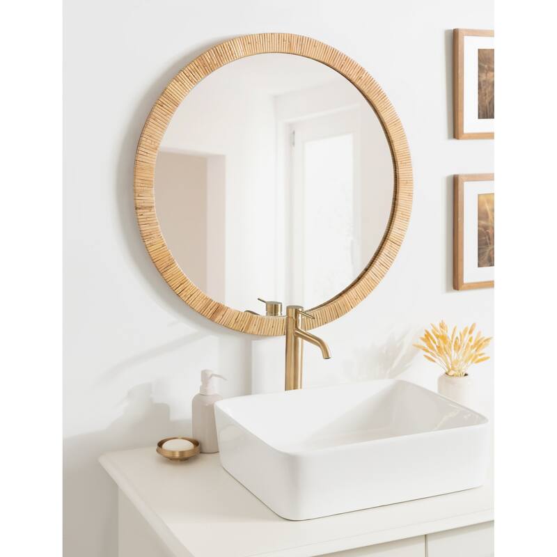 Kate and Laurel Rahfy Framed Wall Mirror - 28" Diameter