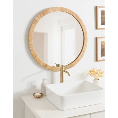 Kate and Laurel Rahfy Framed Wall Mirror - 28" Diameter