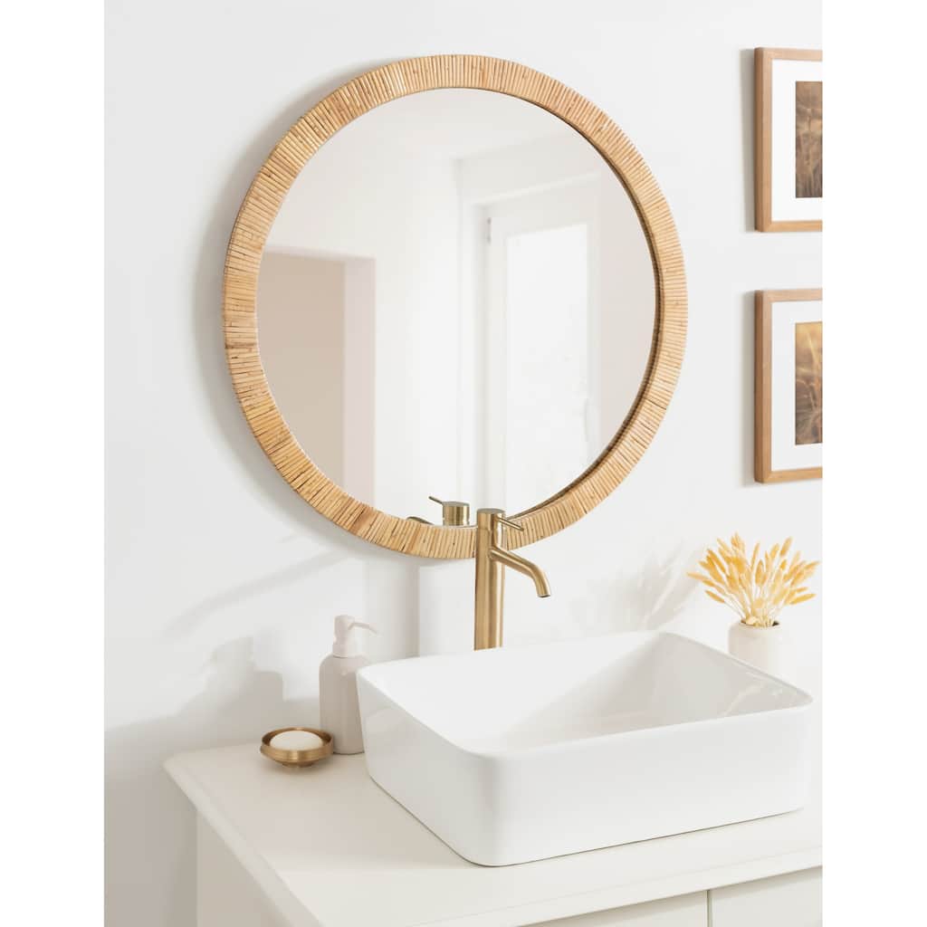 Kate and Laurel Rahfy Framed Wall Mirror - 28" Diameter