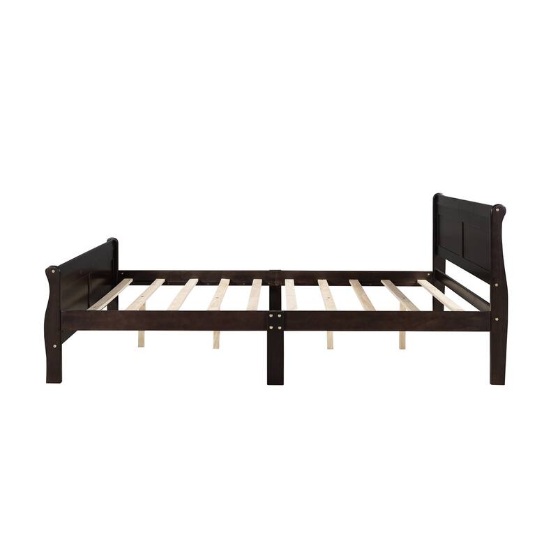 Harper & Bright Designs Wood Twin Sleigh Bed with Headboard and Footboard